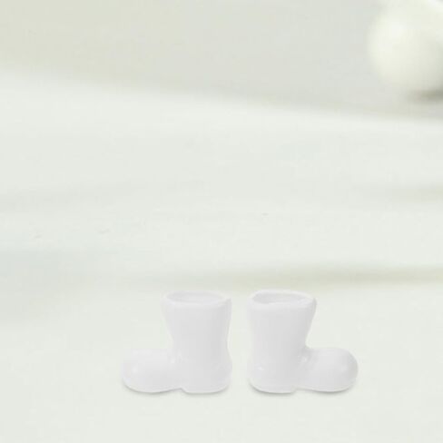 BESPORTBLE Mini Santa Claus Shoes 100 Pcs of Santa Boots, Mini Shoes Model for Crafts Christmas Dollhouse Table Centerpiec Decorations, White in Kuwait