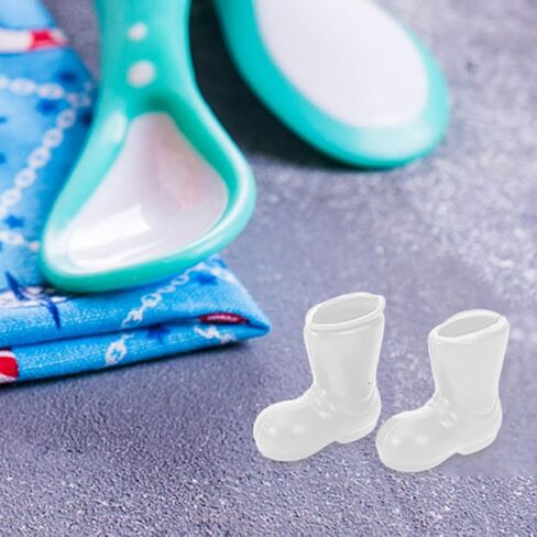 BESPORTBLE Mini Santa Claus Shoes 100 Pcs of Santa Boots, Mini Shoes Model for Crafts Christmas Dollhouse Table Centerpiec Decorations, White in Kuwait