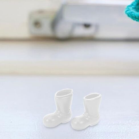 BESPORTBLE Mini Santa Claus Shoes 100 Pcs of Santa Boots, Mini Shoes Model for Crafts Christmas Dollhouse Table Centerpiec Decorations, White in Kuwait