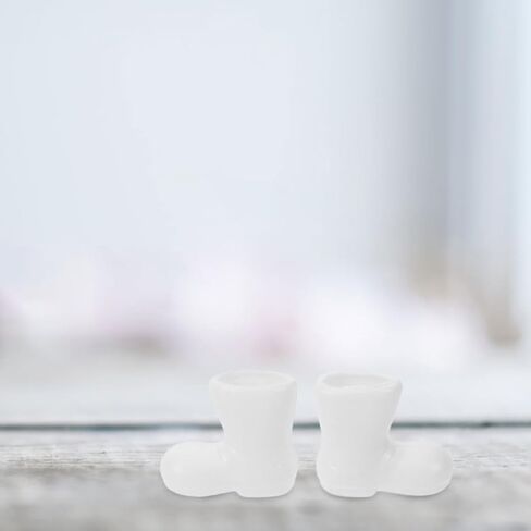 BESPORTBLE Mini Santa Claus Shoes 100 Pcs of Santa Boots, Mini Shoes Model for Crafts Christmas Dollhouse Table Centerpiec Decorations, White in Kuwait