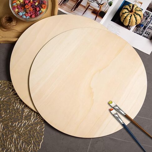 18 Pack 18 Inch Round Wood Circles for Crafts Blank Round Wood Cutouts Unfinished Round Wood Discs Large Unfinished Wood Circles for Door Hanger Design Wood Burning in Saudi Arabia