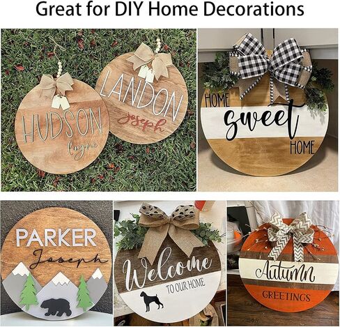 18 Pack 18 Inch Round Wood Circles for Crafts Blank Round Wood Cutouts Unfinished Round Wood Discs Large Unfinished Wood Circles for Door Hanger Design Wood Burning in Saudi Arabia