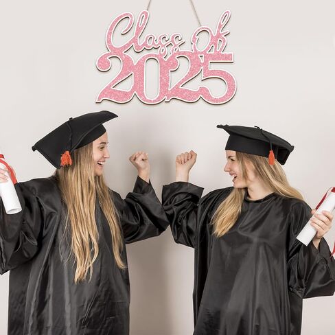 Paintable Graduation Classic of 2025 Ornament Wood Sign, Unfinished Crafts Graduate 2025 Wreath to Paint, Wooden Cutouts DIY Graduation Photo Booth Props Class of 2025 Party Decoration (Graduation in Kuwait