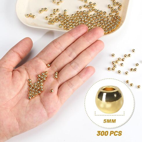 600pcs 2mm 18K Gold Filled Spacer Beads for Bracelets Seamless Tiny Small Gold Round Spacer Beads for Jewelry Making DIY Bracelet Necklace Earring Smooth Metal Circle Beads for Bulk Making Supply in Saudi Arabia