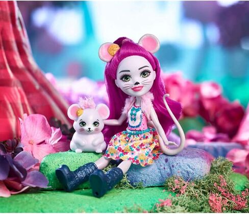 Enchantimals Patter Peacock Doll & Flap Fig ، دمية صغيرة بحجم 6 بوصات ، مع شعر أرجواني طويل ، أجنحة طاووس ، تنورة قابلة للإزالة ، رأسًا وأحذية ، هدية من 3 إلى 8 سنوات ، متعدد الألوان ، متعدد الألوان in Kuwait