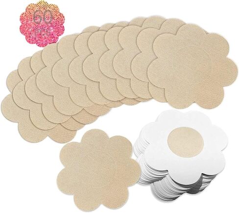 60 Pieces (30 Pairs) Nipple Breast Covers, Sexy Breast Pasties Adhesive Bra Disposable Nipple Covers in Saudi Arabia