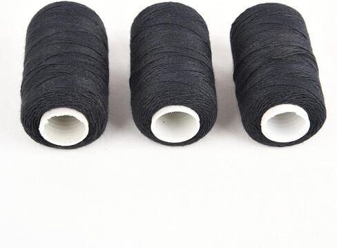Hair Weaving Threads with 8Pcs C/J/I/T Shaped Needles Sewing Waxed Thread for Hand Sewing, Hair Extensions, Making Wigs DIY (Black-Black-Black) in Saudi Arabia