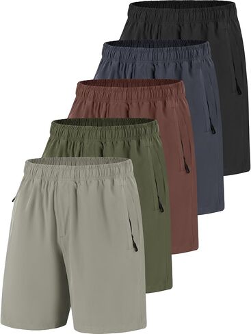 Men Running Athletic Shorts, Quick Dry 7 inch Inseam Gym Workout Men Shorts with Deep Pocket & Zipper in Saudi Arabia