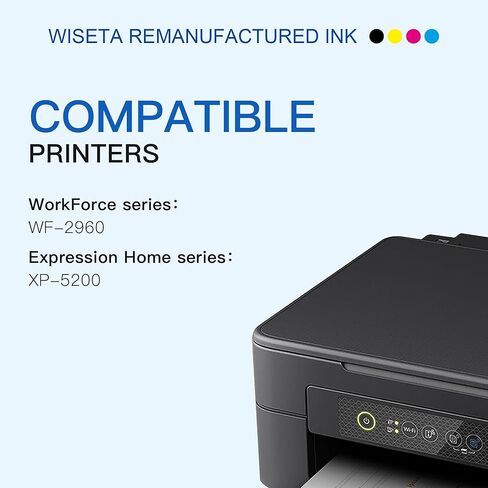 222XL Ink Cartridge 5 Pack Remanufactured for Epson 222 Ink Cartridges 222 XL High Yield Works for Workforce WF-2960, Expression Home XP-5200, WF2960 (2 Large Black, 1 Cyan, 1 Magenta, 1 Yellow) in Saudi Arabia