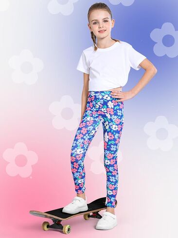 عبوة من 3 سراويل ضيقة مطبوعة للفتيات لليوجا للأطفال من عمر 2 إلى 11 عامًا in Kuwait