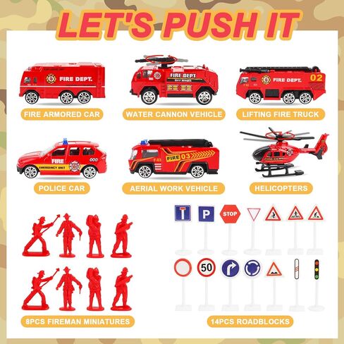 Deao Fire Truck Toys for Boys with Lights and Sounds ، RC Remote Control مع سلم 360 متناوبًا ، سحب هدايا للسيارات لـ 3 4 5 6 BOYS Girls Kids (الطبعة الكلاسيكية) in Kuwait