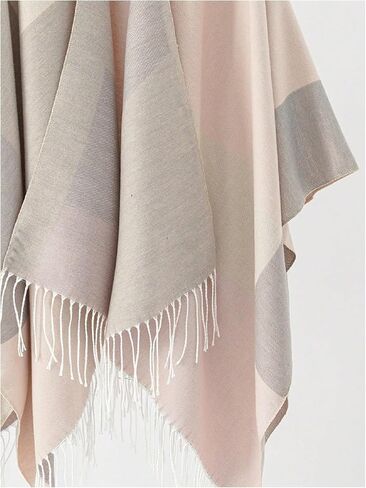 Verdusa Women's Fringe Shawls Wraps Winter Open Front Poncho Cape Oversized Cardigan Sweater in Saudi Arabia
