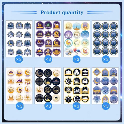 Eid Mubarak Stickers Ramadan Kareem Stickers Labels Gifts for Islamic Muslim رمضان مبارك Holy Kaaba Quran Ramadan Decoration for Eid Al Fitr Gift Box Tag, Islamic Muslim Ramadan Party in Kuwait