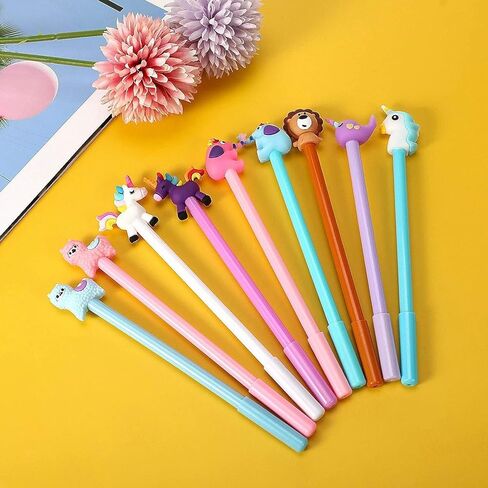 36 Pcs Cute Cartoon Gel Ink Pens, Kawaii Pens for Kids, Bulk Fun Pens, Random Animal Writing Pens for Birthday Present Prize Student Gift Cute School Supplies in Kuwait