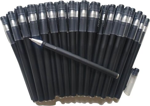 Black Gel Pens,60 Pack Gel Ink Pens 0.5 mm,Bulk Gel Pens Black Ink Bulk Fine Point,Gel Pens With Cap,Used for School,Office Writing,Comfort Grip Smooth Writing. (Black) in Saudi Arabia