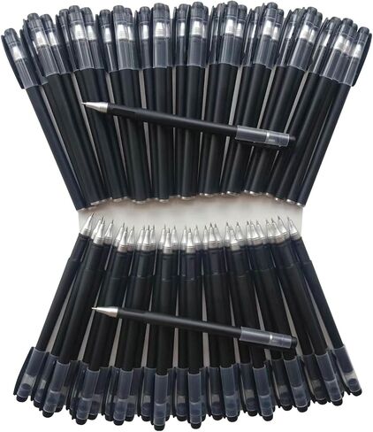 Black Gel Pens,60 Pack Gel Ink Pens 0.5 mm,Bulk Gel Pens Black Ink Bulk Fine Point,Gel Pens With Cap,Used for School,Office Writing,Comfort Grip Smooth Writing. (Black) in Saudi Arabia