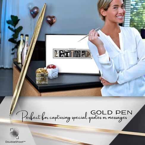 Framed Rose Gold Retirement Decorations Guest Book 12"x16" for Women - Happy Retirement Party Decorations - including Rose Gold Pen & Acrylic Glass - Unique Retired Gift in Saudi Arabia