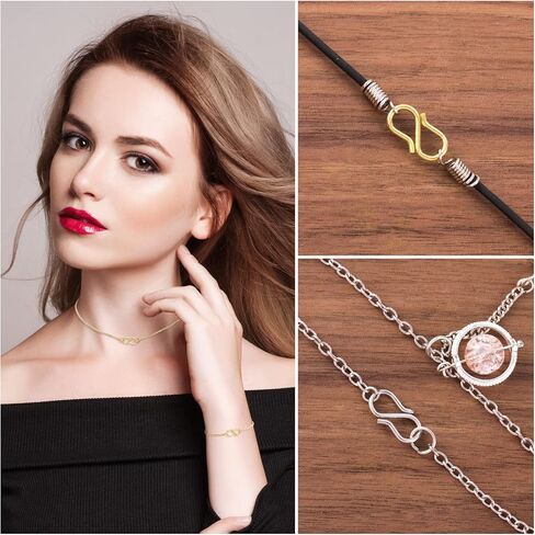 100 PCS Necklace Shortener, PAGOW S-Hook Necklace Clasp, DIY Jewelry Repair Kit for Necklace Bracelet Jewelry Making in Kuwait