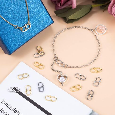 100 PCS Necklace Shortener, PAGOW S-Hook Necklace Clasp, DIY Jewelry Repair Kit for Necklace Bracelet Jewelry Making in Kuwait