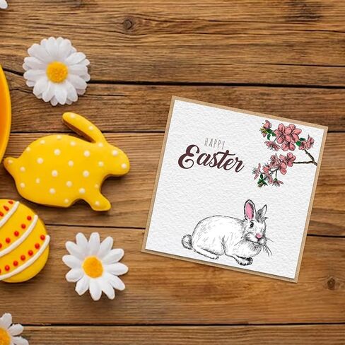 Threetols Easter Clear Stamps for Card Making, Bunny Eggs Clear Rubber Stamp Rabbit Flower Bow Stamps for Holiday Card Making Decor DIY Scrapbooking Transparent Album Decor Paper Craft in Saudi Arabia