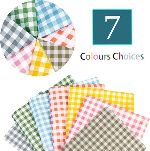 pson 96" Wide Checkered Gingham Fabric, Lightweight Polyester Poplin Fabric for DIY Crafts, Wall Decor Fabric, Sewing, Yellow - 3 Yards in Saudi Arabia
