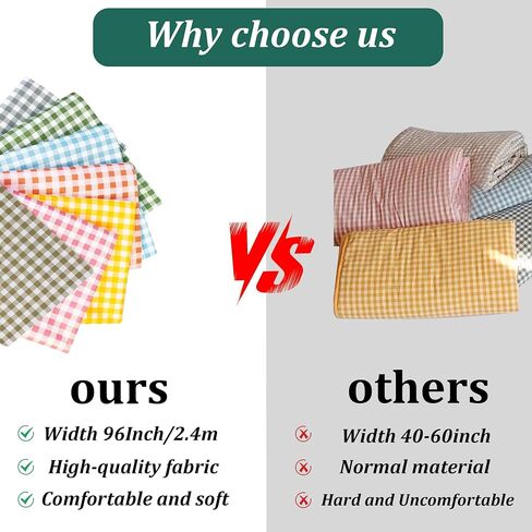 pson 96" Wide Checkered Gingham Fabric, Lightweight Polyester Poplin Fabric for DIY Crafts, Wall Decor Fabric, Sewing, Yellow - 3 Yards in Saudi Arabia