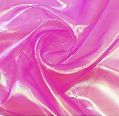YYCRAFT Two Tone Sheer Organza Fabric by The Yard for Curtain Weddings Decor 2 Yards, Iridescent Purple in Kuwait