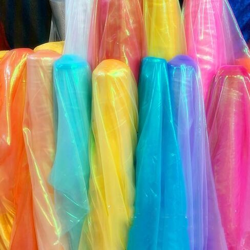 YYCRAFT Two Tone Sheer Organza Fabric by The Yard for Curtain Weddings Decor 2 Yards, Iridescent Purple in Kuwait