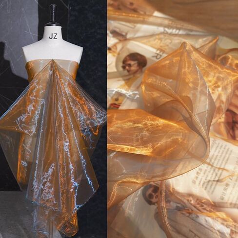 YYCRAFT Two Tone Sheer Organza Fabric by The Yard for Curtain Weddings Decor 2 Yards, Iridescent Purple in Kuwait