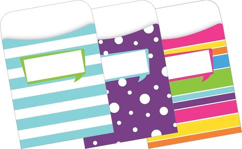 Barker Creek Peel & Stick Library Pockets, Happy, 3 Designs, Great for Holding Library, Index, and Flash Cards, Hall Passes, Recipes, and More! 3-1/2" x 5-1/8", 30 per Pkg (1234) in Saudi Arabia