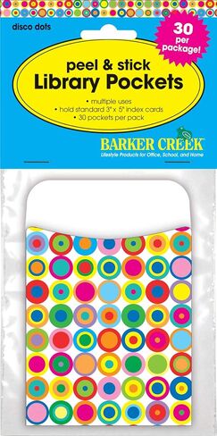 Barker Creek Peel & Stick Library Pockets, Happy, 3 Designs, Great for Holding Library, Index, and Flash Cards, Hall Passes, Recipes, and More! 3-1/2" x 5-1/8", 30 per Pkg (1234) in Saudi Arabia