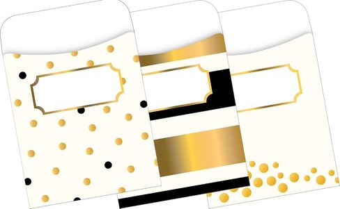 Barker Creek Peel & Stick Library Pockets, Happy, 3 Designs, Great for Holding Library, Index, and Flash Cards, Hall Passes, Recipes, and More! 3-1/2" x 5-1/8", 30 per Pkg (1234) in Saudi Arabia