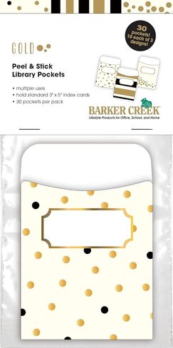 Barker Creek Peel & Stick Library Pockets, Happy, 3 Designs, Great for Holding Library, Index, and Flash Cards, Hall Passes, Recipes, and More! 3-1/2" x 5-1/8", 30 per Pkg (1234) in Saudi Arabia