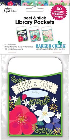 Barker Creek Peel & Stick Library Pockets, Happy, 3 Designs, Great for Holding Library, Index, and Flash Cards, Hall Passes, Recipes, and More! 3-1/2" x 5-1/8", 30 per Pkg (1234) in Saudi Arabia
