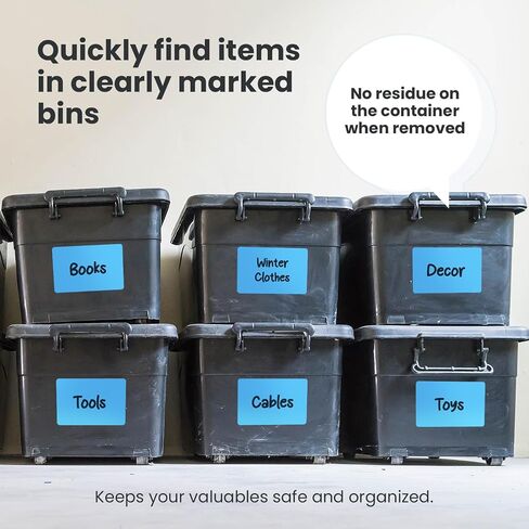 MESS Large Bin Labels for Storage Bins (50 6x4) Storage Bin Labels - Pantry Labels - Labels for Organizing - Removable Labels for Storage Bins Craft Organization - Moving Labels for Boxes in Kuwait
