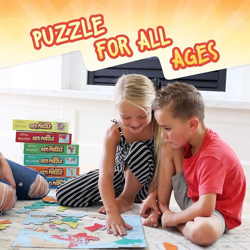 Geotoys Geopuzzle ، ألغاز بانوراما على شكل عالمي ، 68 PC Geography Puzzle ، لعبة الجغرافيا ولغز الخريطة ، ألغاز بانوراما للأطفال الذين تتراوح أعمارهم بين 6-9 سنوات in Kuwait
