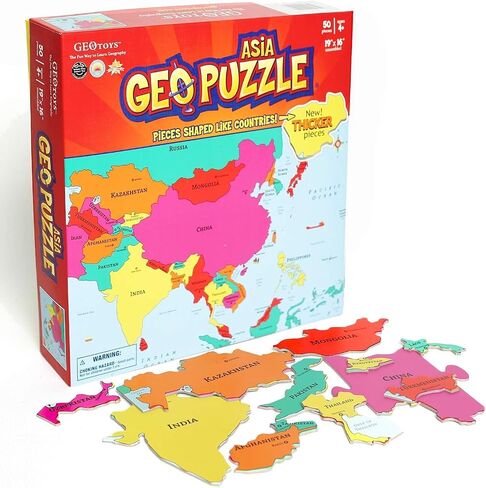 GeoToys GeoPuzzle, Country-Shaped Jigsaw Puzzles Set of 6, Geography Puzzle, Geography Game & Map Puzzle, Jigsaw Puzzles for Kids Ages 6-9 Years Old. in Saudi Arabia
