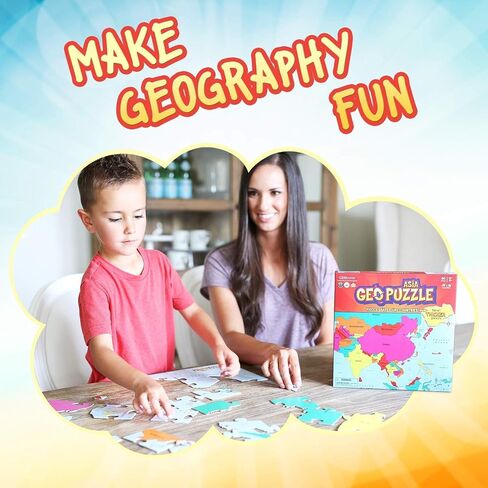 GeoToys GeoPuzzle, Country-Shaped Jigsaw Puzzles Set of 6, Geography Puzzle, Geography Game & Map Puzzle, Jigsaw Puzzles for Kids Ages 6-9 Years Old. in Saudi Arabia