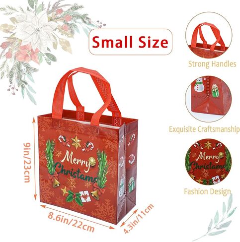 Iridescent Reusable Gift Bags with Handles - 12 Pcs Valentine's Day Gift Wrap Holographic Glossy Party Favor Bags, Shiny Goodie Tote Welcome Bag for Birthday, Wedding, Holiday, Shopping 8x4x10 Inch in Kuwait