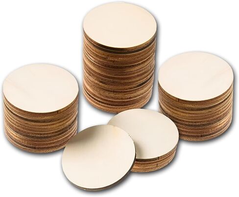 25 Pcs Wood Circles for Crafts 3 inch Unfinished Wood Circles 0.1'' Thickness Natural Wooden Disc Wood Slices Cutout Round Wood Discs for Crafts Painting Writing DIY Supplies Engraving Decorations in Saudi Arabia