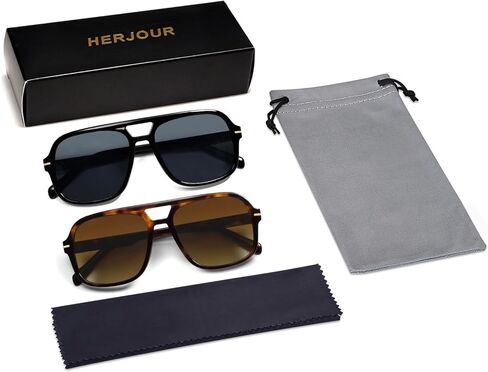 Retro Trendy Square Aviator Sunglasses Womens Mens 70s Classic Vintage Oversized Sun Glasses AR82173 in Kuwait