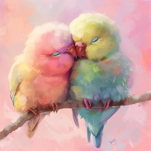Milila 5D Diamond Painting Kits for Adults Full Drill Love Birds Diamond Art Kits Diamond Dots Beginners Craft Kits for Home Wall Decor Gifts 15.7x15.7inch(Love Birds) in Saudi Arabia