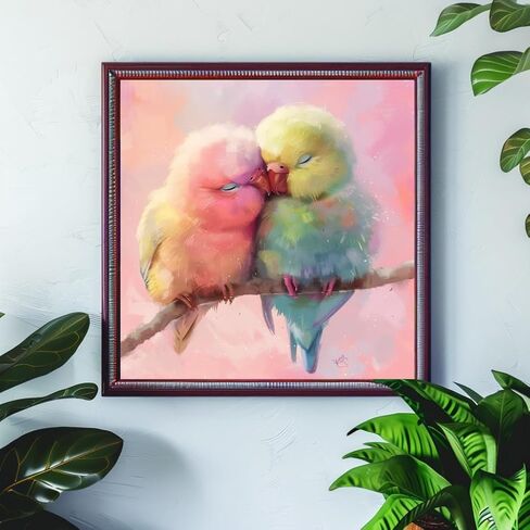 Milila 5D Diamond Painting Kits for Adults Full Drill Love Birds Diamond Art Kits Diamond Dots Beginners Craft Kits for Home Wall Decor Gifts 15.7x15.7inch(Love Birds) in Saudi Arabia