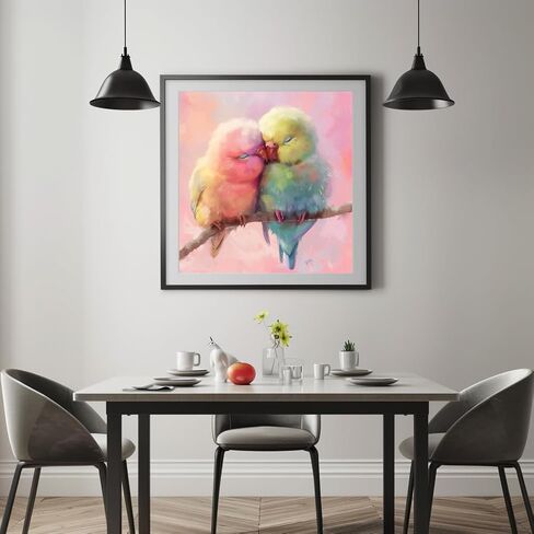 Milila 5D Diamond Painting Kits for Adults Full Drill Love Birds Diamond Art Kits Diamond Dots Beginners Craft Kits for Home Wall Decor Gifts 15.7x15.7inch(Love Birds) in Saudi Arabia