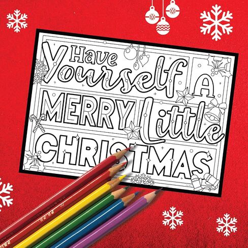 Coloring Broadway - A Very Broadway Christmas Coloring Pages (Set of 4), Broadway Musical Merchandise, Printed on Matte Card Stock (8 1/2" x 11"), Ideal Gift for a Broadway Theater Lover in Kuwait