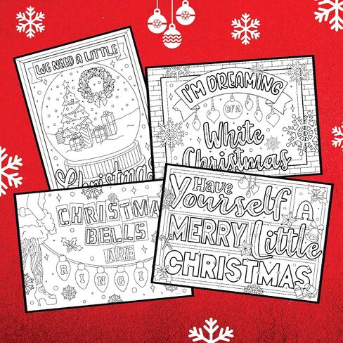 Coloring Broadway - A Very Broadway Christmas Coloring Pages (Set of 4), Broadway Musical Merchandise, Printed on Matte Card Stock (8 1/2" x 11"), Ideal Gift for a Broadway Theater Lover in Kuwait