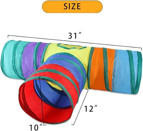 iCAGY Cat Tunnels for Indoor Cats Interactive, Rabbit Tunnel Toys, Pet Toys Play Tunnels for Cats Kittens Rabbits Puppies Crinkle Pop Up 3 Ways Rainbow in Saudi Arabia