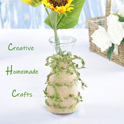 Naidiler 32 ft frlap leaf Ribbon Twine للحرف اليدوية لـ Safari ، Jungle ، Fairy Party ، Woodland Baby Shower ، Enchanted Forest Decorations Vines Decor in Kuwait