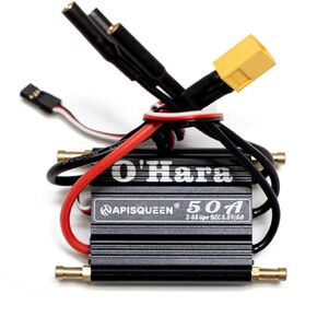 O'Hara 50A 2-6S LiPo ESC Waterproof Brushless Electronic Speed Controller with BEC and XT60 4.0mm Banana Head Connector for Model Ship RC Boats