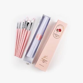 Mairtini Brilliant Rays Nylon Nylon Brush Set 6pcs للطلاء الفني - الأكريليك ، الألوان المائية ، الزيت （الوردي）